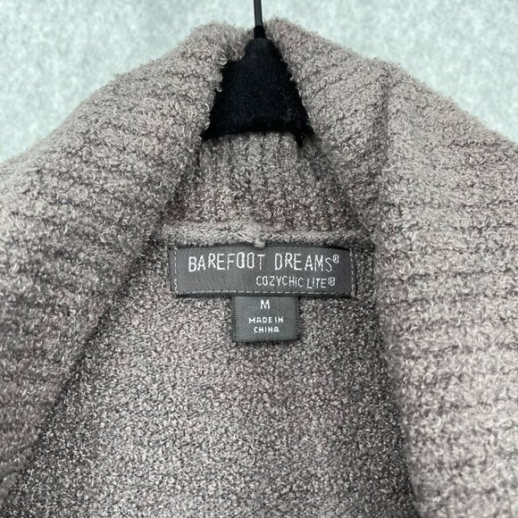 Barefoot Dreams CozyChic Lite Circle Cardi Size M Brown Gray Neutral Pockets EUC - Picture 6 of 12